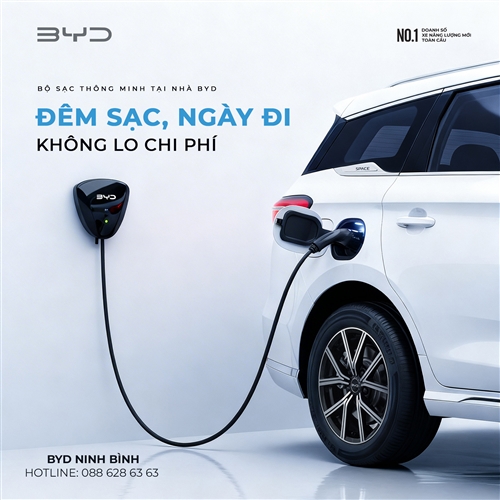 Giải pháp sạc tại nhà thông minh và kinh tế cho xe điện BYD