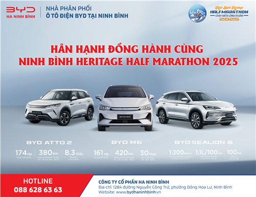 THƯ MỜI THAM DỰ SỰ KIỆN TRƯNG BÀY & LÁI THỬ XE Ô TÔ ĐIỆN BYD HA Ninh Bình