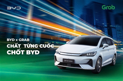 BYD HỢP TÁC CÙNG GRAB NÂNG TẦM TIÊU CHUẨN XE DỊCH VỤ TẠI VIỆT NAM