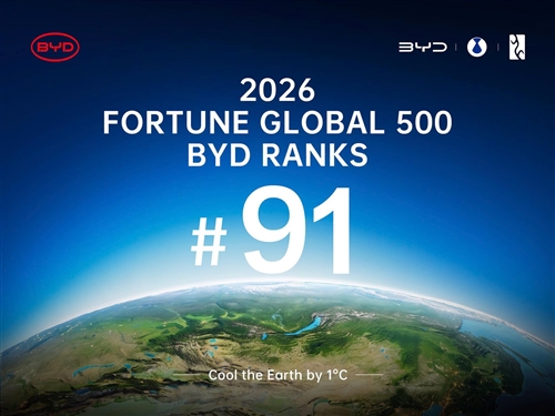 BYD Giữ Vũng Vị Trí #91 Trong Bảng Xếp Hạng Fortune Global 500 Năm 2026