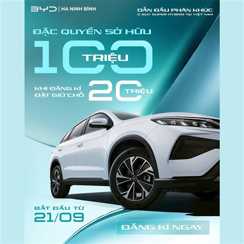 BYD SEALION 5 – ĐẶC QUYỀN SỞ HỮU LÊN TỚI 100 TRIỆU ĐỒNG KHI ĐẶT GIỮ CHỖ