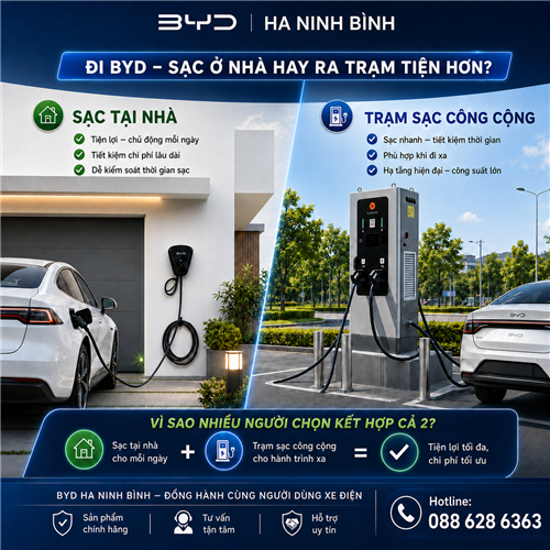 Đi BYD có lo thiếu trạm sạc? Giải pháp sạc tại nhà và trạm công cộng