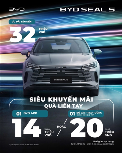 Siêu ưu đãi tháng 11: BYD Seal 5 lăn bánh tại Ninh Bình và các tỉnh