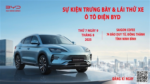 THƯ MỜI THAM DỰ SỰ KIỆN TRƯNG BÀY & LÁI THỬ XE Ô TÔ ĐIỆN BYD HA Ninh Bình